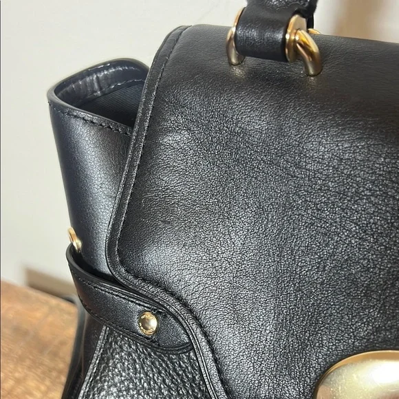 Coach Black Blake Flap Caryall Leather Satchel - Picture 6 of 16